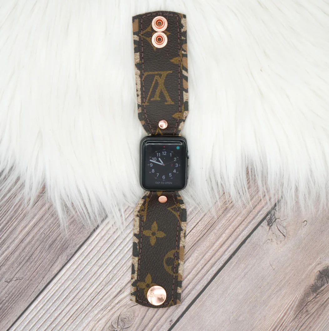 Bow Band in Upcycled LV Monogram with Leopard Lining | Spark*l