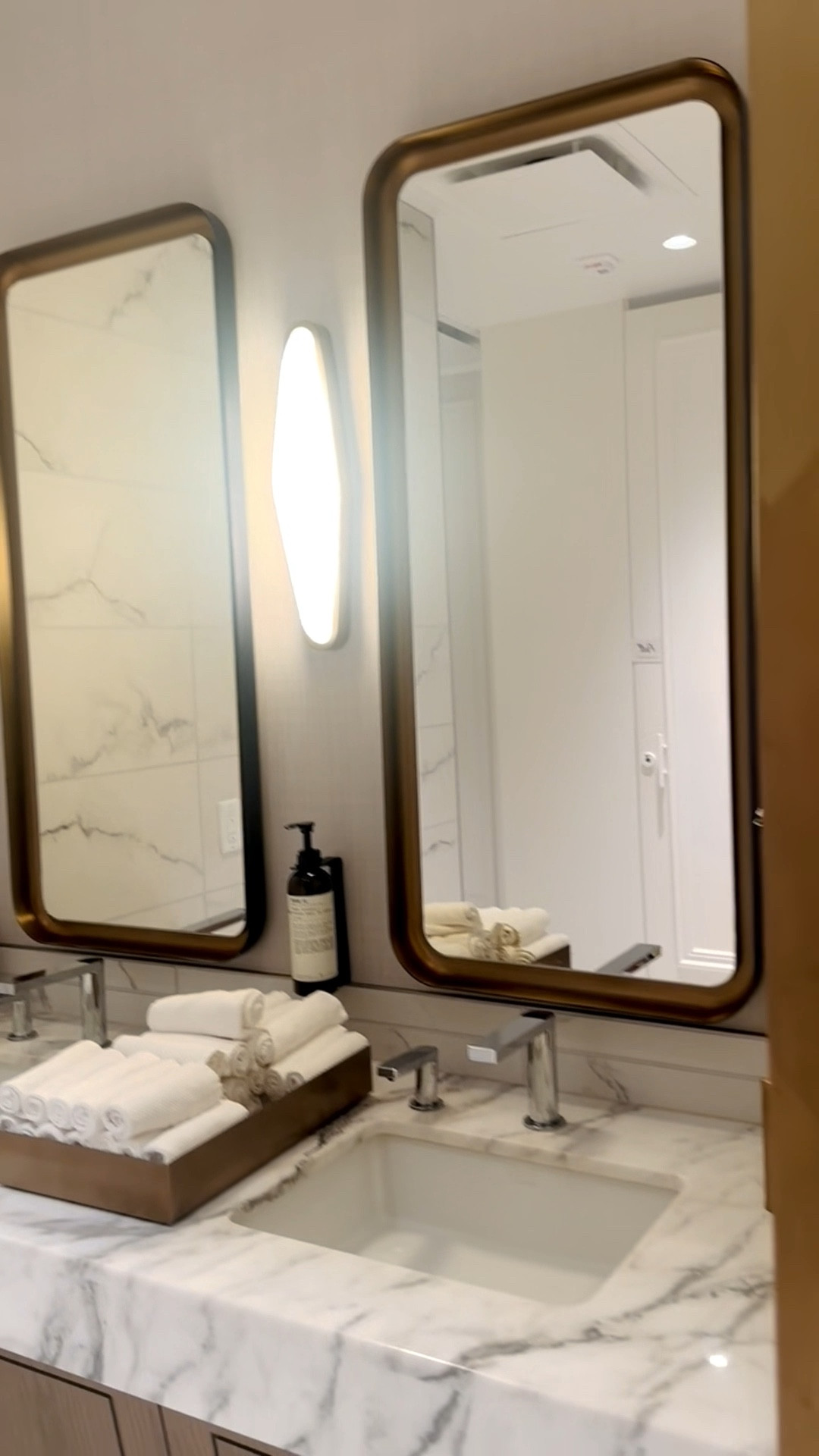 Imagine waking up to a bathroom that feels clean and crisp—always loving the look of full tiling on both the walls and floors for a seamless, elevated finish. And of course, a stylish bath mirror and wall sconce always elevate the space.


#BathroomInspo #ChicBathroom #TileDesign #BathMirror #WallSconce #LightingDesign #ModernInteriors #InteriorDetails

#LTKdayinmylife #LTKSaleAlert #LTKHome