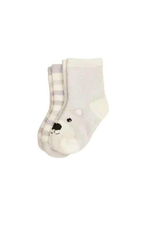 Warmies Marshmallow Bear Crew Sock Set in Multi Color at Nordstrom, Size Small | Nordstrom