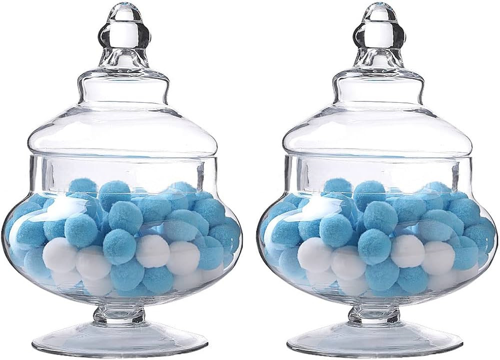 Livejun Glass Apothecary Jars Clear candy Buffet Display Small Elegant Storage Jars Decorative co... | Amazon (US)
