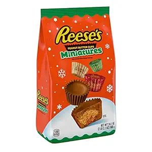 REESE'S Miniatures Milk Chocolate Peanut Butter Cups, Christmas Candy Bulk Bag, 34.1 oz | Amazon (US)