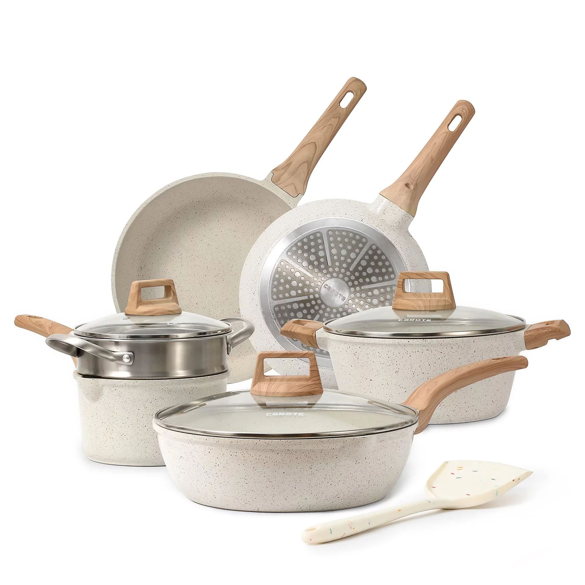 Carote 10 Pcs Non Stick Cooking Set W/ Frying Pans & Saucepans | Walmart (US)
