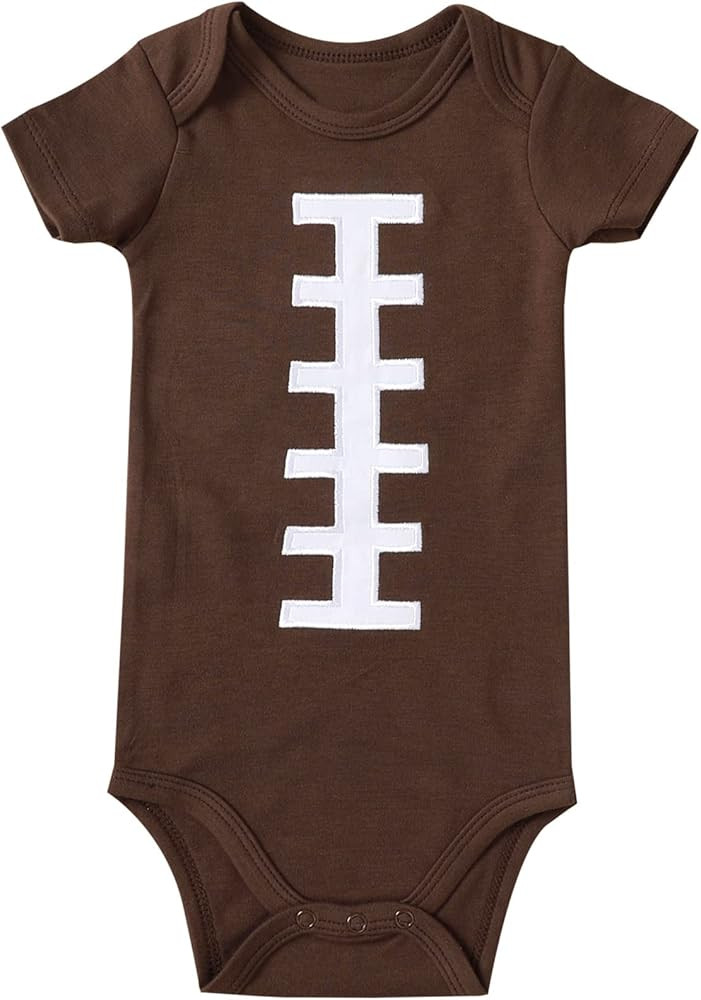 Chichoo Infant Baby Football Baseball Soccer Sport Jersey Outfit Costume Bodysuit Interlock 195 G... | Amazon (US)