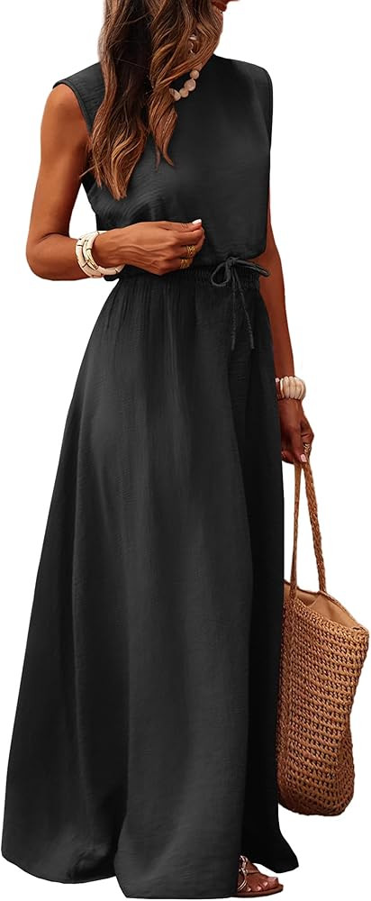 Caracilia Women's 2 Piece Maxi Skirt Sets 2026 Summer Casual Cropped Tank Top High Waisted Long S... | Amazon (US)