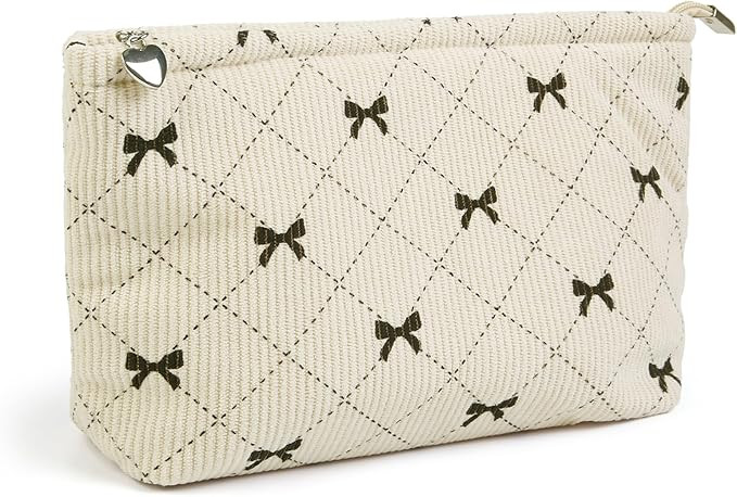Bows Cosmetic Bags for Women, Cute Bow Makeup Bag Coquette Aesthetic Purse Travel Makeup Bag Smal... | Amazon (US)