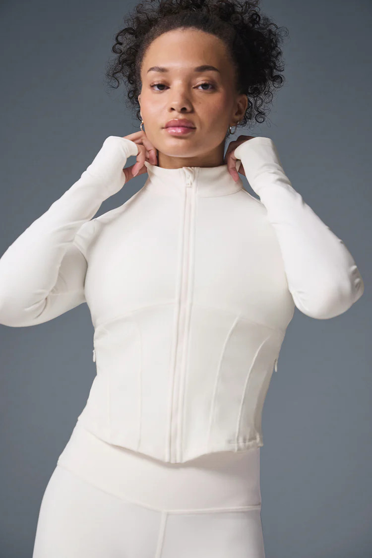 Airbrush Corset Full Zip Jacket - Black | Alo Yoga