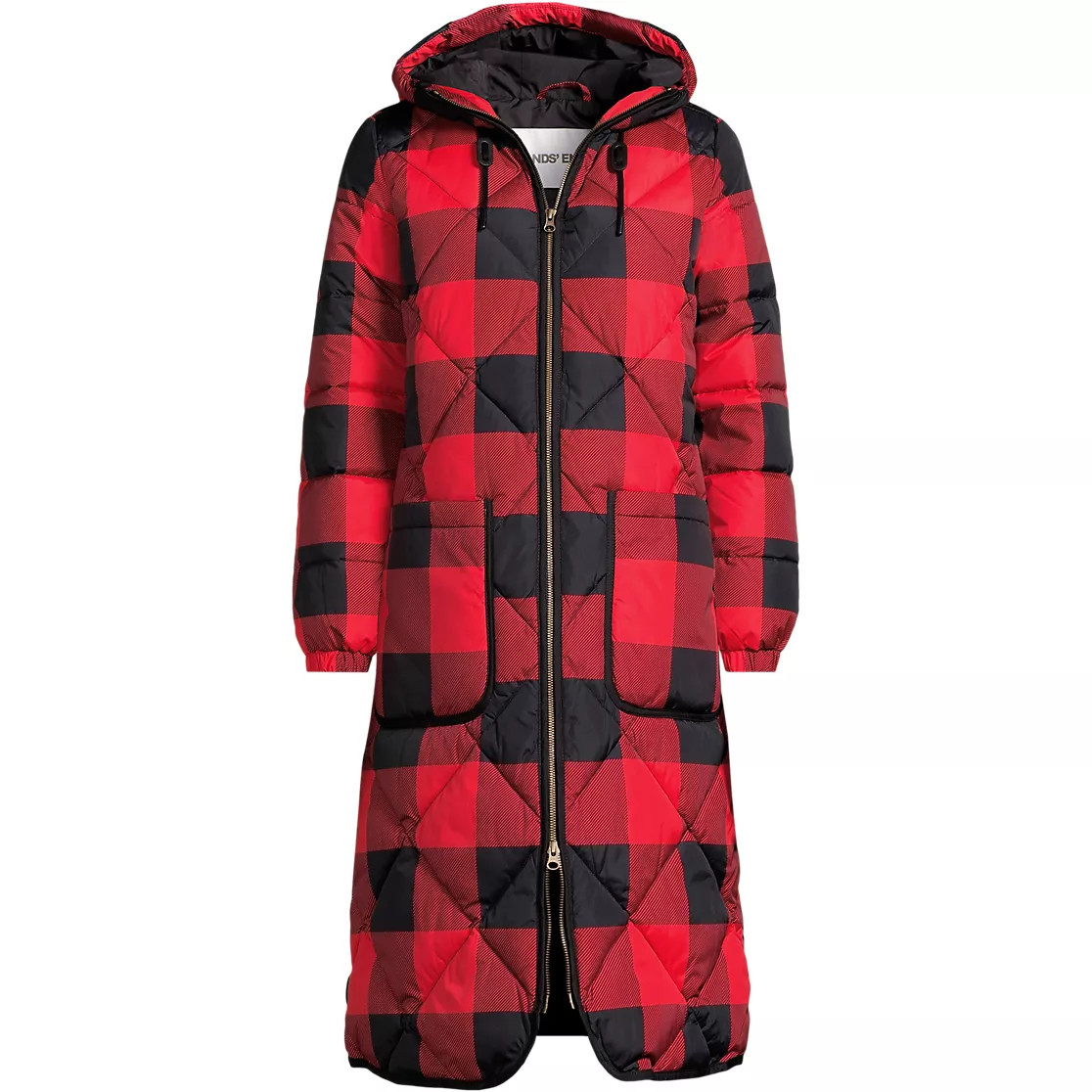 Women's Tall Print FeatherFree Insulated Diamond Quilted Maxi Coat | Lands' End (US)