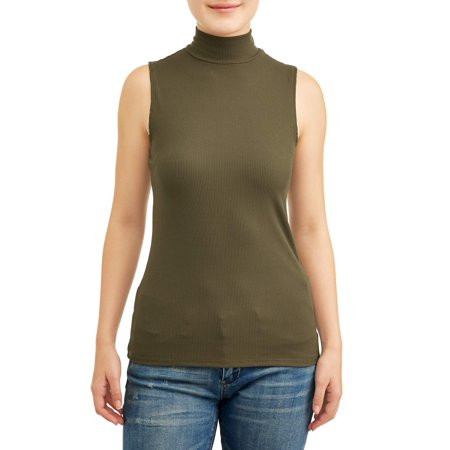 No Boundaries Juniors' Sleeveless Mockneck Shirt | Walmart (US)
