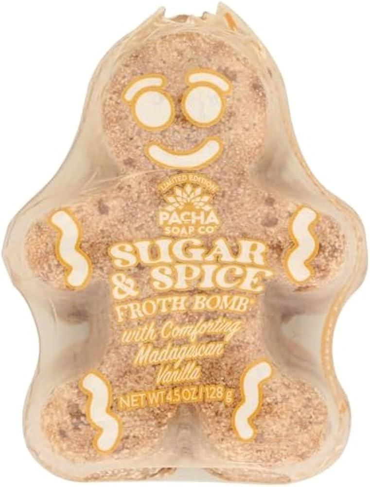 PACHA SOAP Sugar & Spice Gingerbread Man Froth Bomb, 4.5 OZ | Amazon (US)