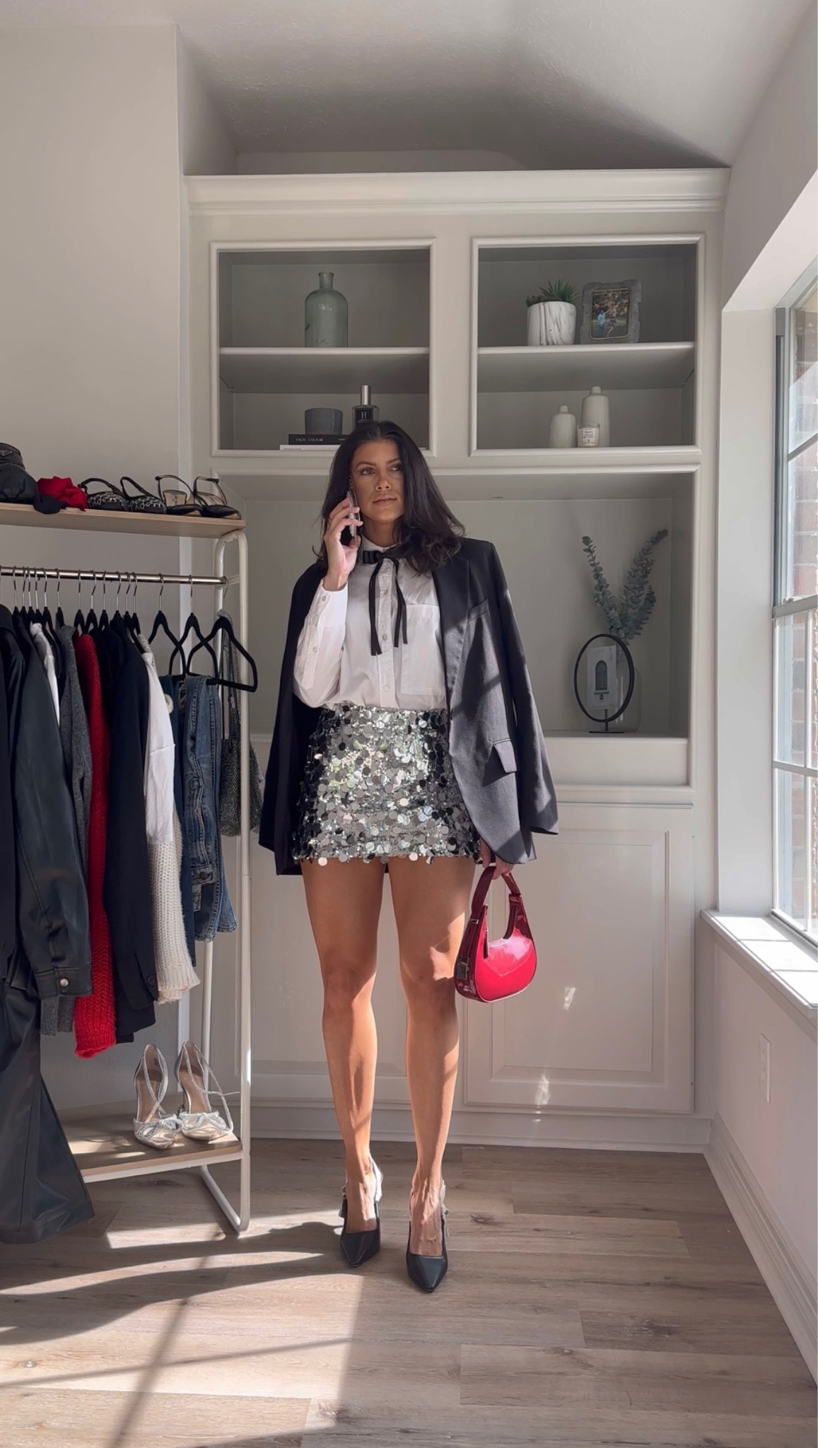 Holiday party outfit Inspo 
Sequin skirt is a small. Linked similar, too
Wearing a small in button up
Blazer is a Medium
Linking shoes (TTS) + similar 

#LTKSeasonal #LTKHoliday #LTKstyletip