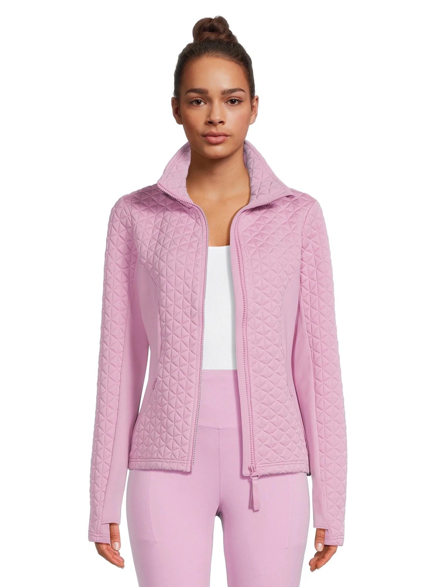 Avia Women's Quilted Jacket With Thumbholes - Walmart.com | Walmart (US)