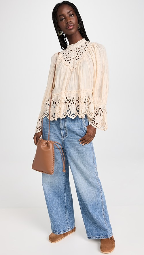 Elise Pleat Eyelet Top | Shopbop