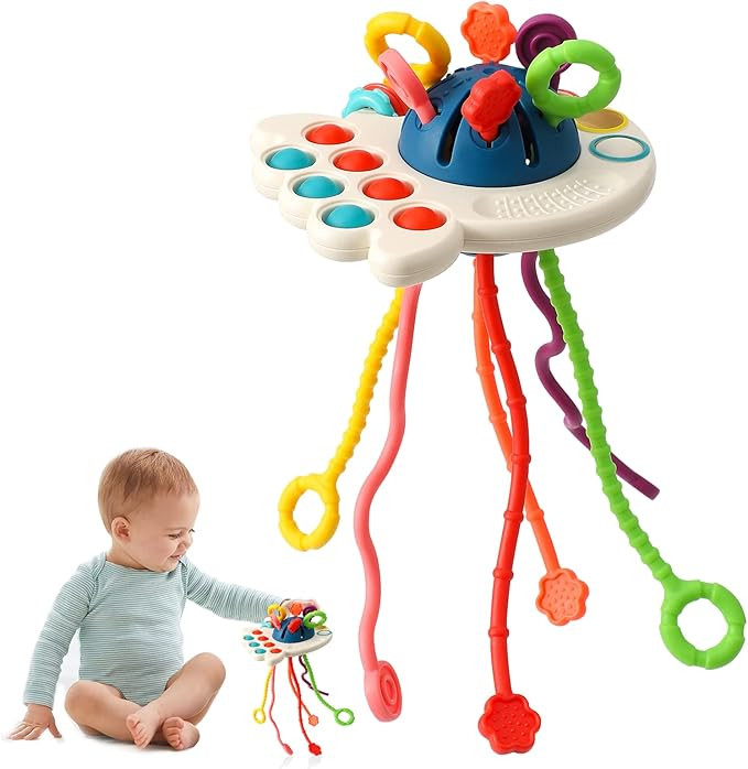 Tbotfip Montessori Silicone Pull String Activity Toy - Sensory and Travel Toy for Babies and Todd... | Amazon (UK)