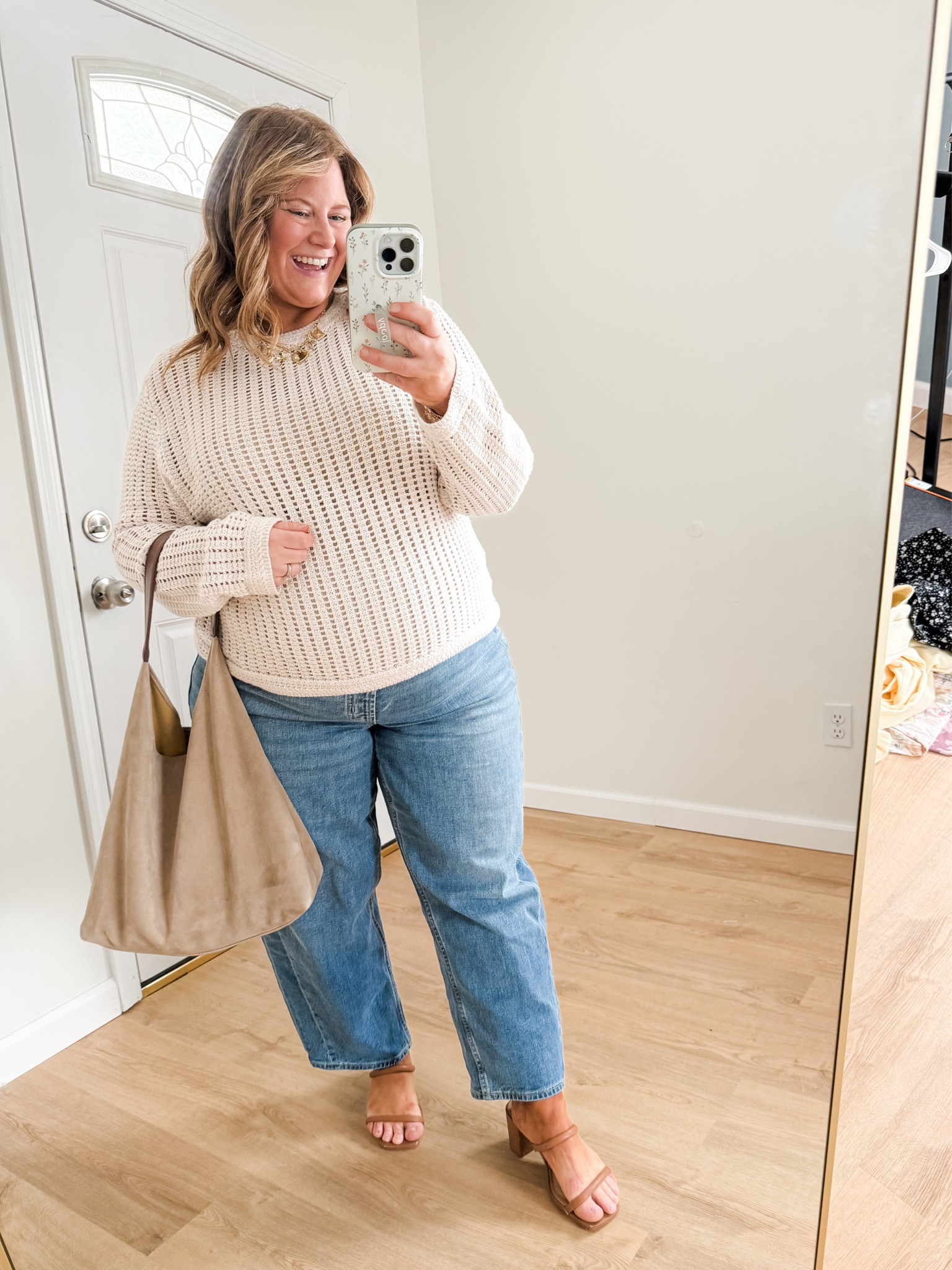 Wearing an XXL in my sweater (sized up for the bump) and a 14 in my maternity jeans.  I also linked the non maternity barrel jeans  

#LTKMidsize #LTKBump #LTKSeasonal