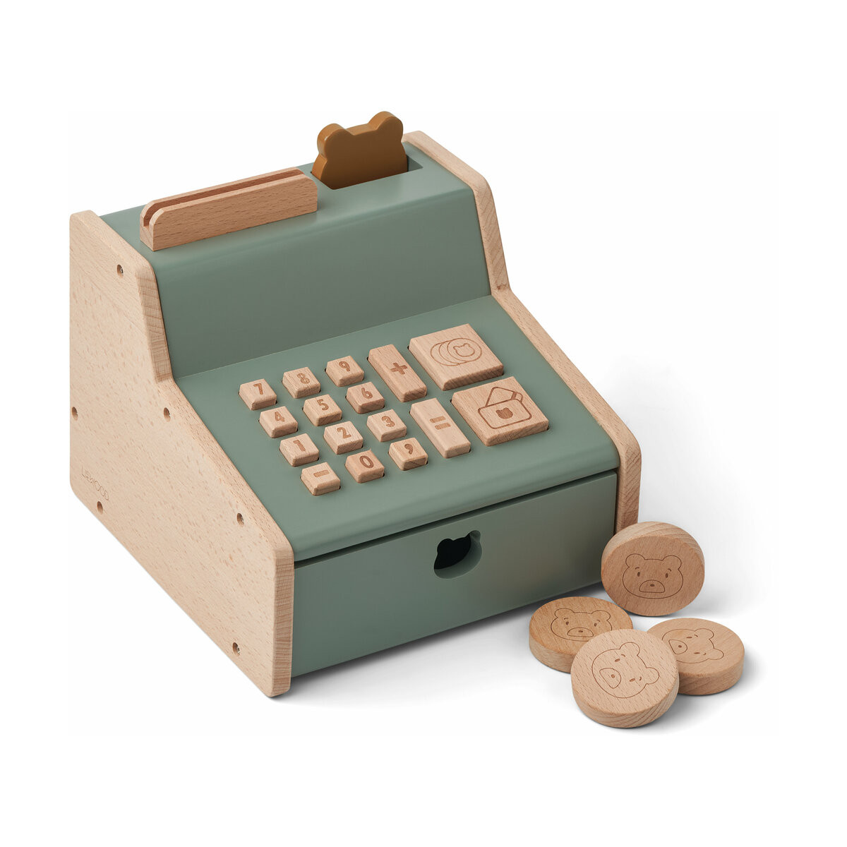 Caisse enregistreuse enfant en hêtre verte Buck - Liewood | The Cool Republic - Reward Style