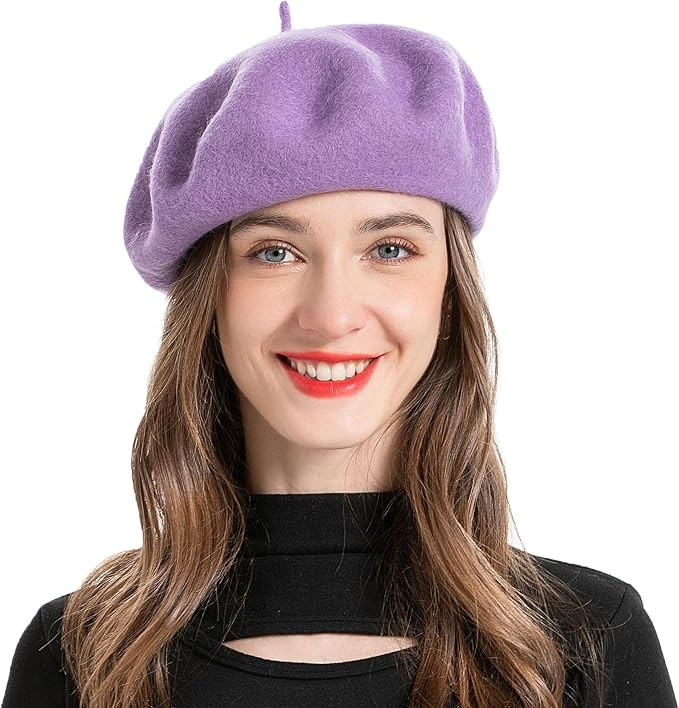 ZLYC Wool French Beret Hat Solid Color Beret Cap for Women Girls | Amazon (US)