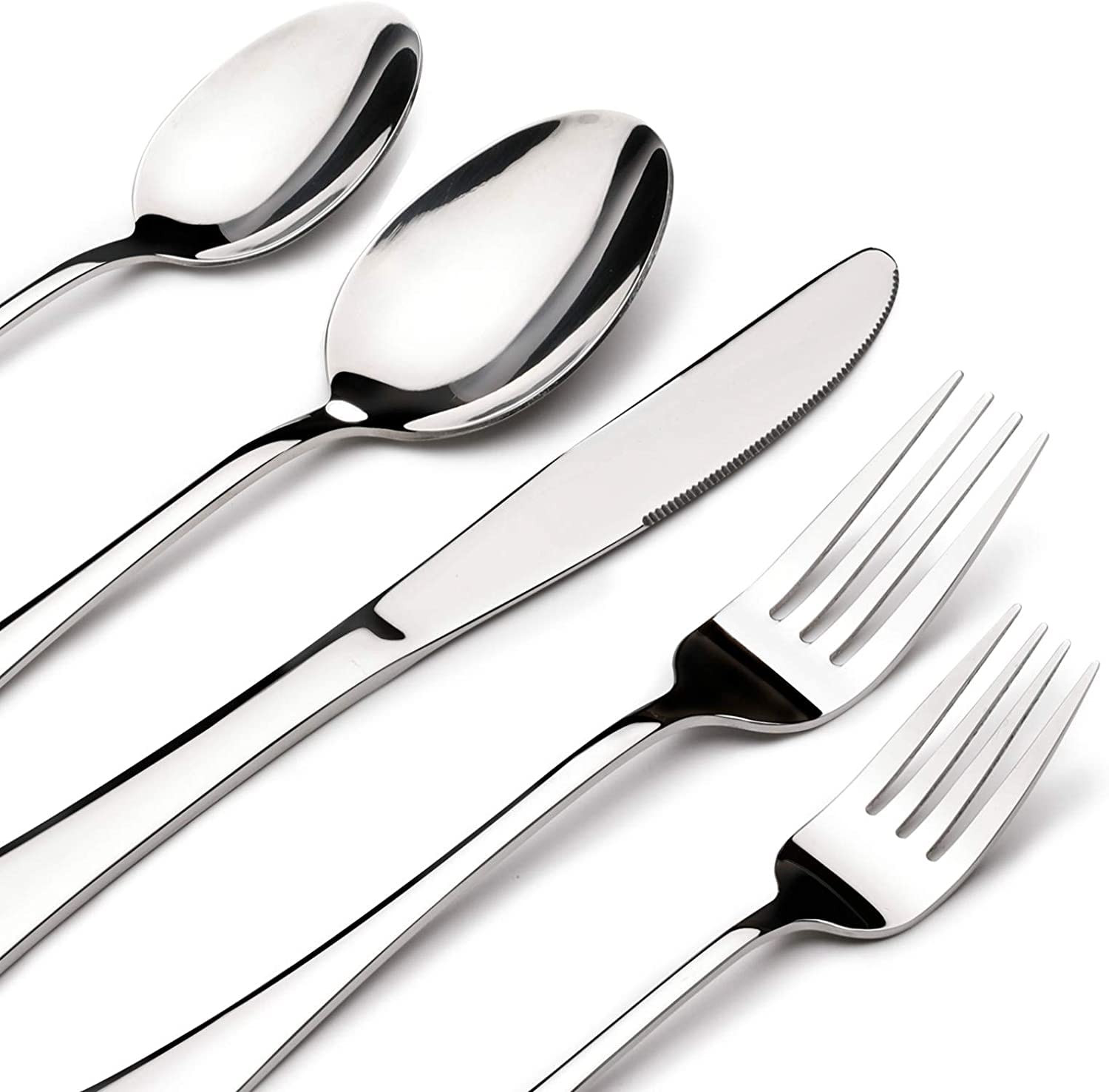 60 Piece Silverware Set for 12, Heavy Duty Stainless Steel Flatware Utensils Cutlery Set Includin... | Amazon (US)