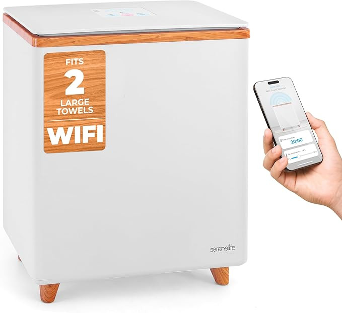SereneLife WIFI Luxury Rectangle Towel Warmer - Spa & Bathroom Blanket Heater with Custom Fragran... | Amazon (US)