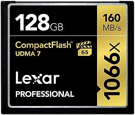 Lexar Professional 1066x 128GB VPG-65 CompactFlash card (Up to 160MB/s Read) LCF128CRBNA1066 Blac... | Amazon (US)