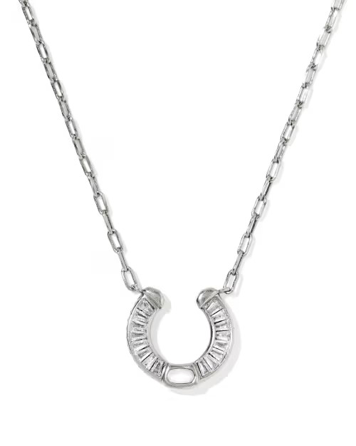 Noble Horseshoe Vintage Silver Short Pendant Necklace | Kendra Scott