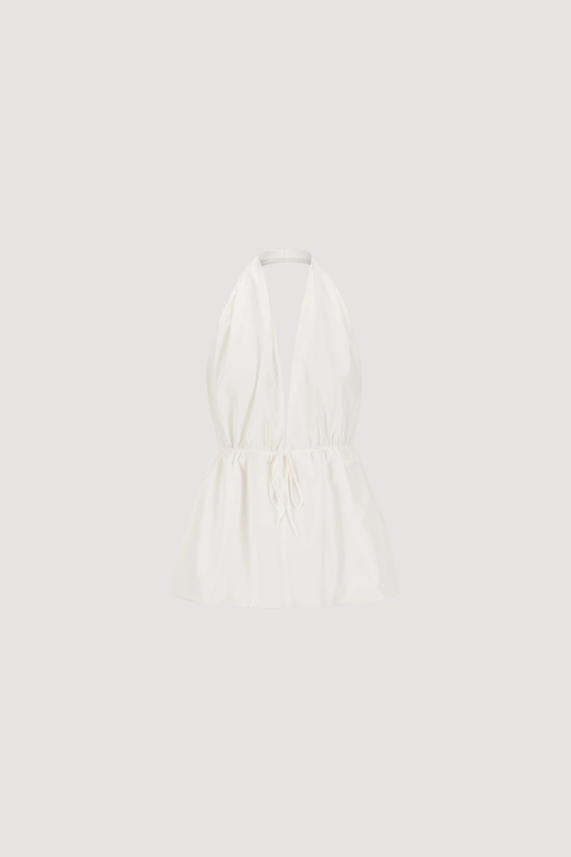 TAMMY WHITE POPLIN HALTER TOP | DISSH