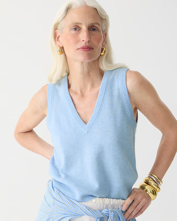 Cashmere V-neck sweater-vest | J. Crew US