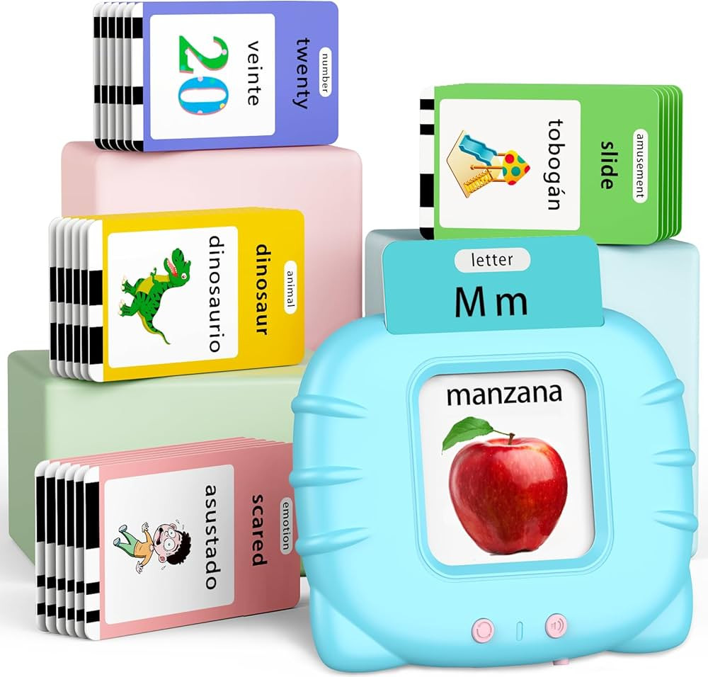Spanish English Bilingual Learning Toys, Educational ABC Talking Flash Cards with 520 Sight Words... | Amazon (US)