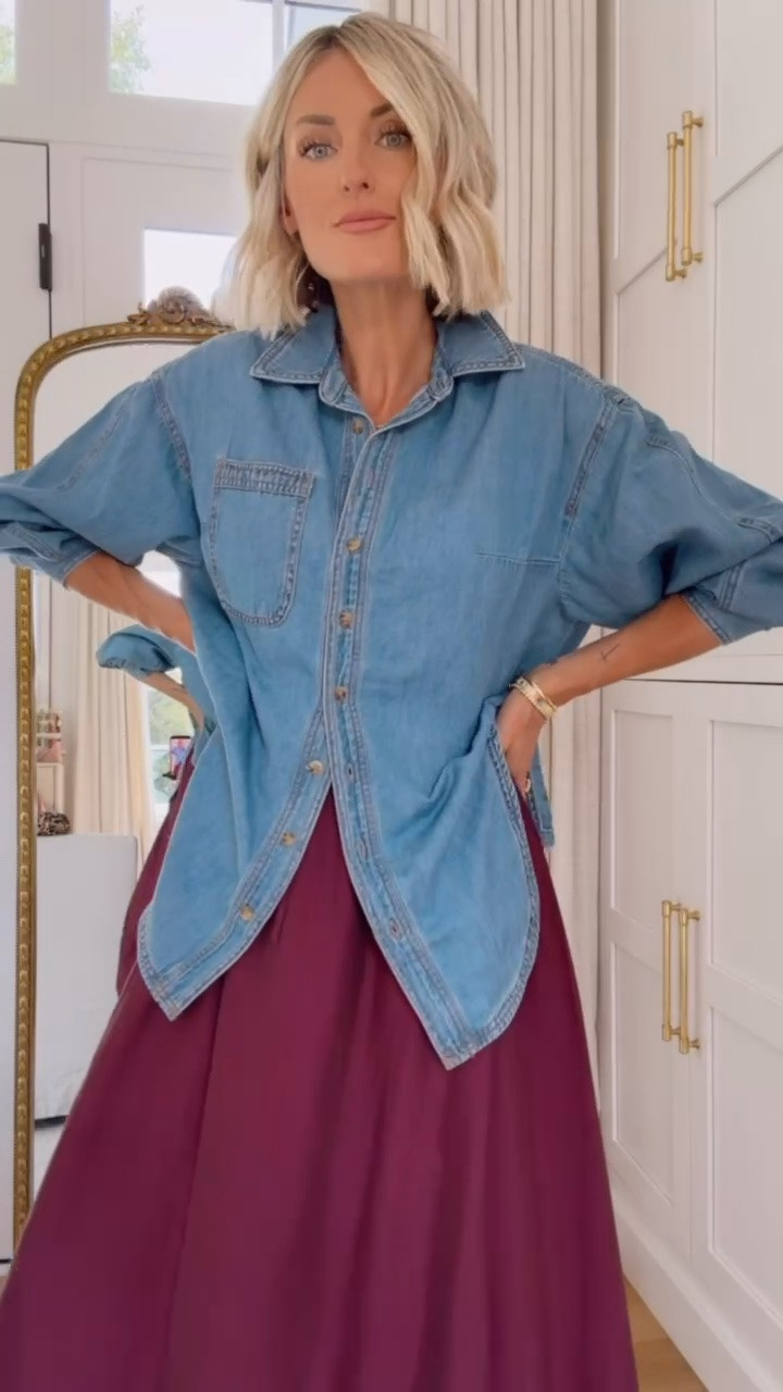 I can’t tell you how many times I pull for a denim button down shirt! It’s such a closet staple that is so versatile! Wearing S in the top & XS in skirt!

Loverly Grey, Anthropologie, denim shirt, closet staples, light layers, denim button down

#LTKSeasonal #LTKootd