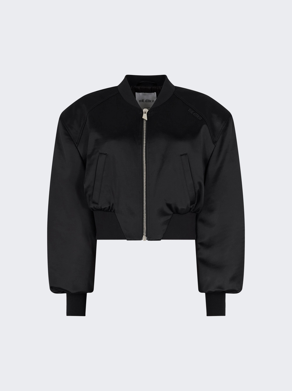 Shiny Satin Bomber Jacket Black  | The Webster | The Webster