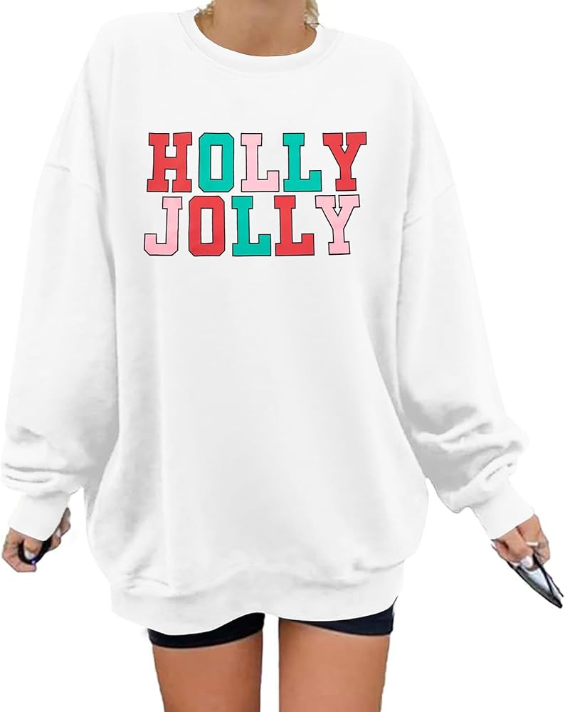 LUKYCILD Christmas Vibes Sweatshirt Women Merry Christmas Shirt Xmas Long Sleeve Shirt Winter Hol... | Amazon (US)