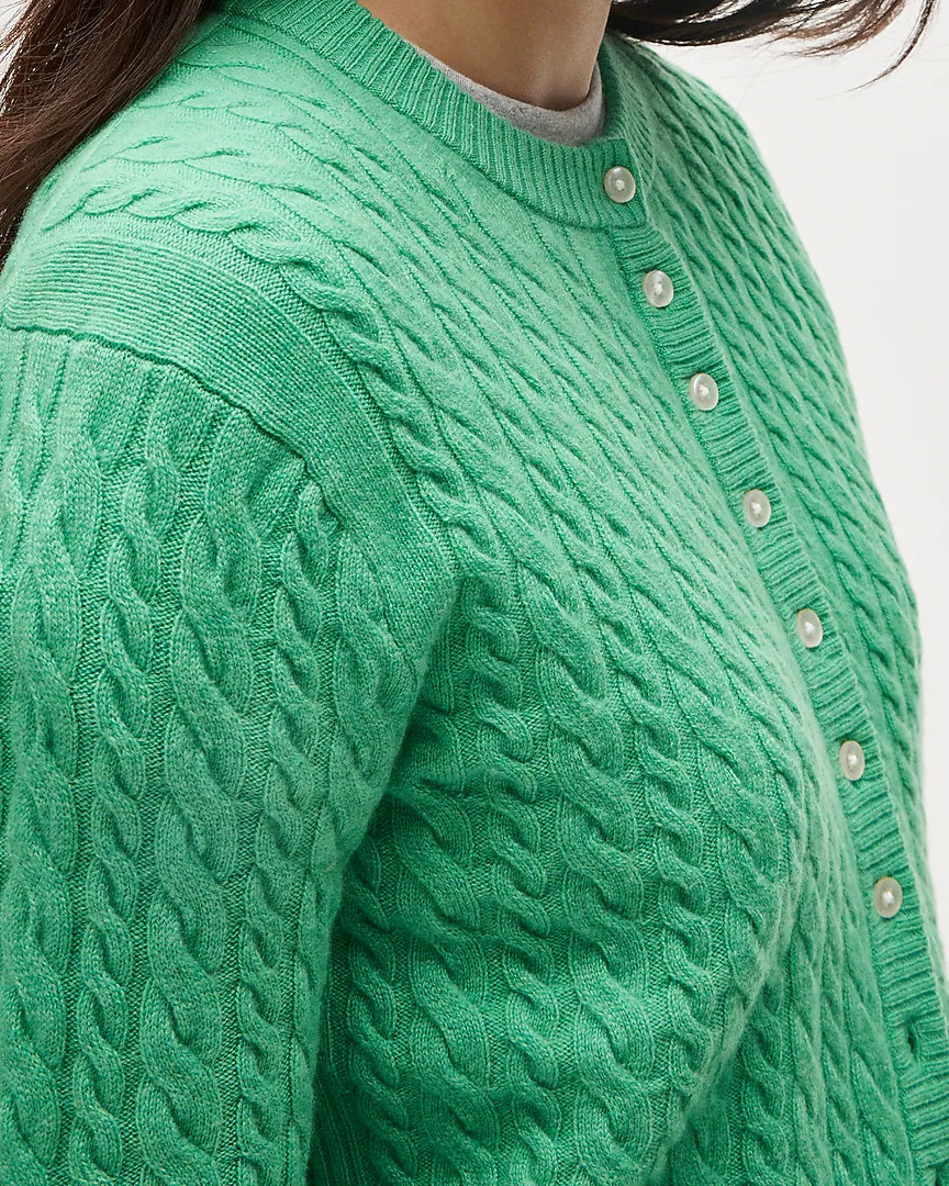 Perfect cashmere cable-knit cardigan | J. Crew US