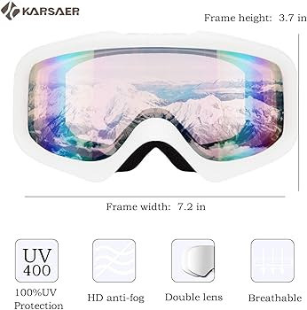 Karsaer Ski Goggles Anti-Fog Snow Goggles OTG 100% UV Protection Snowboard Goggles Bendable Dual-... | Amazon (US)
