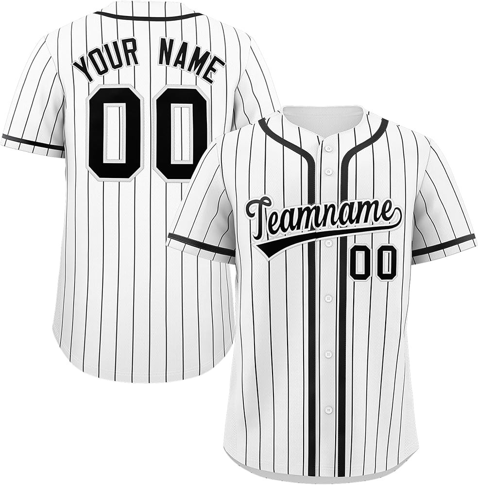 Custom Pinstripe Baseball Jersey Hipster Hip Hop Sports Shirts Personalized Team Name Number for ... | Amazon (US)