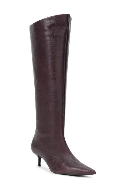 STAUD Sebastian Pointed Toe Kitten Heel Knee-High Boot in Syrah at Nordstrom, Size 7.5Us | Nordstrom