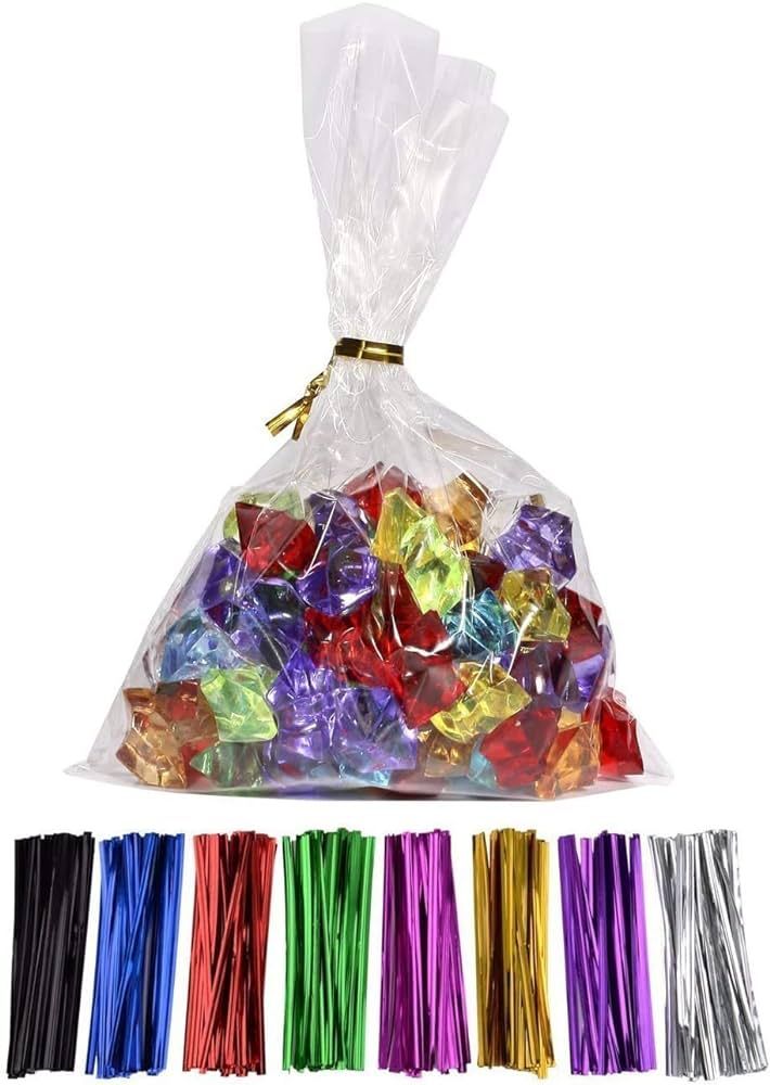 100 Pcs 10 in x 6 in(1.4mil.) Clear Flat Cello Cellophane Treat Bags Good for Bakery, Cookies, Ca... | Amazon (US)