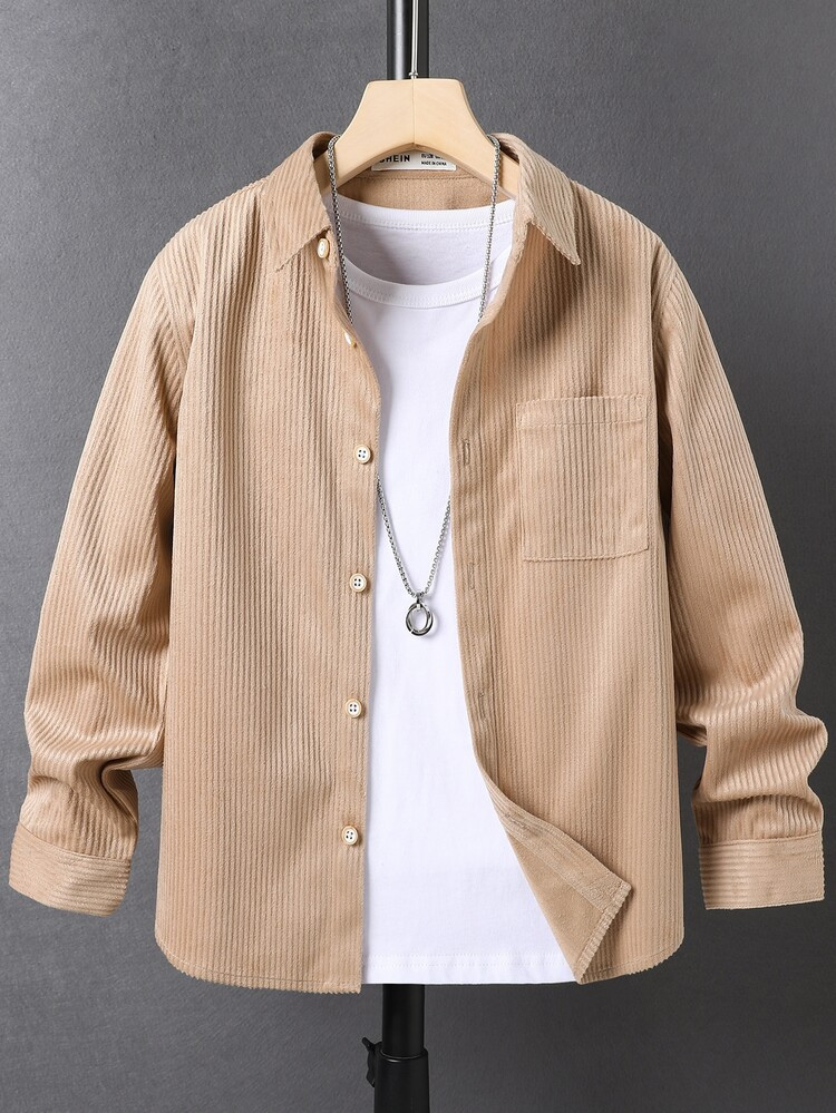 Boys Pocket Patched Shirt | SHEIN