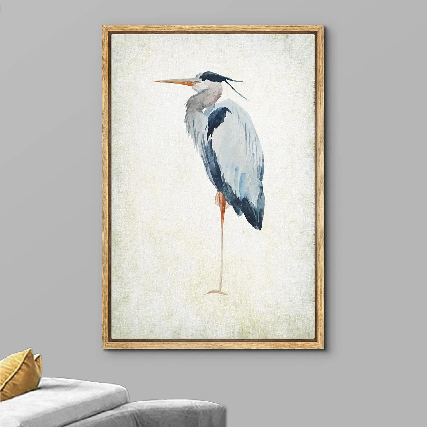 IDEA4WALL Blue Crane Heron Bird Wild Animal Gallery Wrap on Canvas Print | Wayfair | Wayfair North America