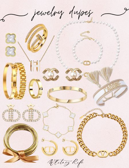 Jewelry dupes
Designer jewelry dupes
Affordable jewelry 
Amazon finds! 


#LTKunder100 #LTKFind #LTKunder50