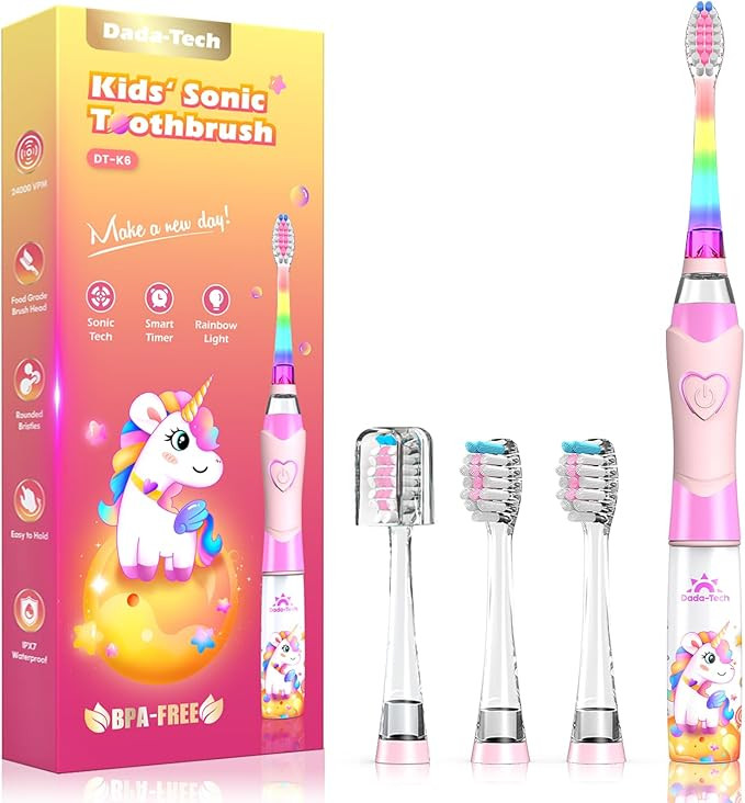 Kids Electric Toothbrush Toddler Toothbrush Age 2-4-8-12 Electric Toothbrush Kids with Timer Rain... | Amazon (US)