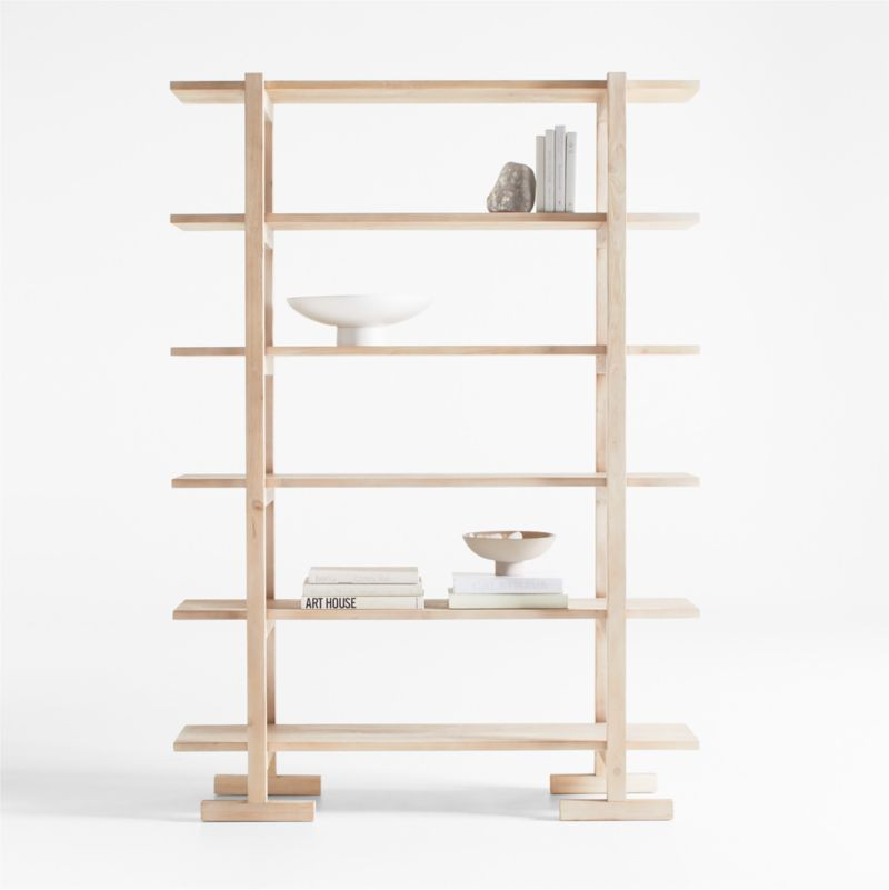 Haldeman Pine Wood Open Bookcase by Leanne Ford + Reviews | Crate & Barrel | Crate & Barrel