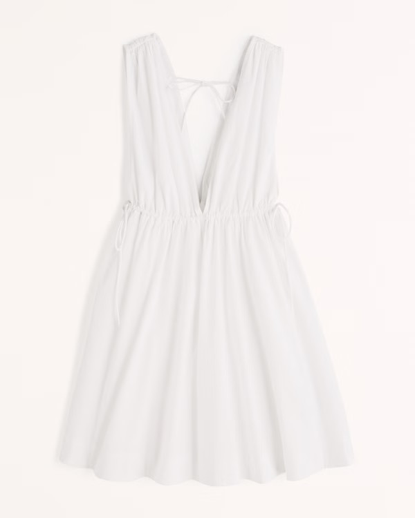 Babydoll Poplin Mini Dress | Abercrombie & Fitch (US)