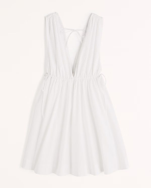 Babydoll Poplin Mini Dress | Abercrombie & Fitch (US)