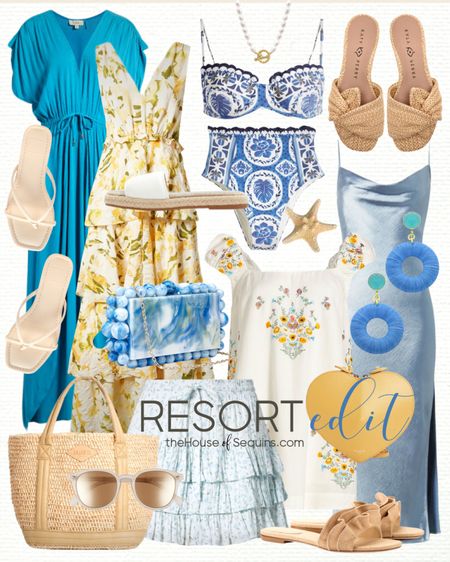 Shop these Nordstrom Vacation Outfit and Resortwear finds! Summer outfit Beach travel outfit, Farm Rio bikini, swimsuit coverup, ruffle mini skirt, tiered maxi dress, Free People wildflower embroidered dress, Alaia Heart Bag, raffia sandals, MZ Wallace raffia tote bag, Cult Gaia clutch Look for Less and more! 
