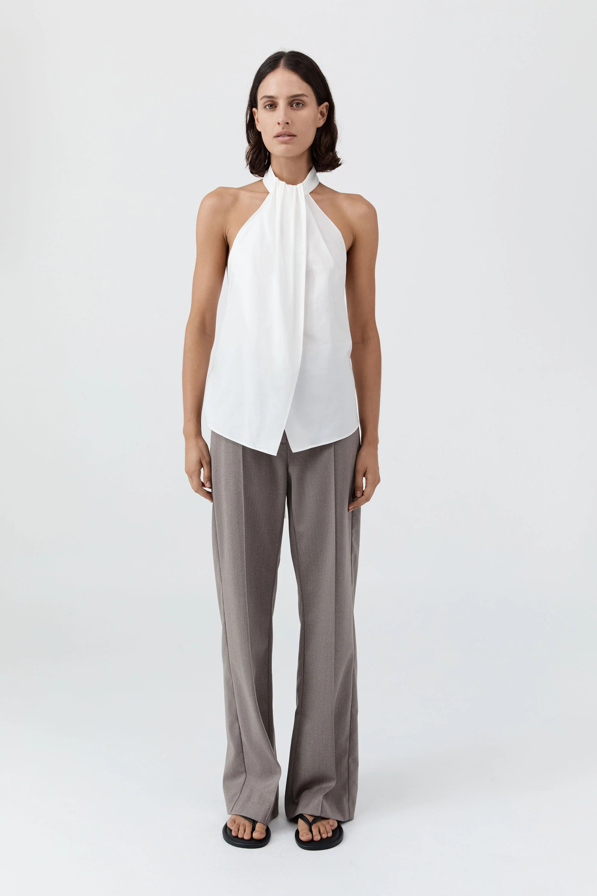 Oxford Halter Tie Back Top - White | St. Agni (US, UK, EU)