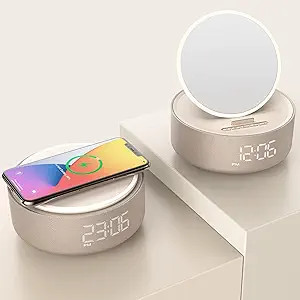 COLSUR Birthday Gifts for Women, 6 in 1 Wireless Phone Charger with Digital Alarm Clock, Mirror L... | Amazon (US)