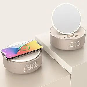 COLSUR Birthday Gifts for Women, 6 in 1 Wireless Phone Charger with Digital Alarm Clock, Mirror L... | Amazon (US)