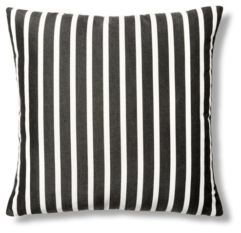 Shore 22x22 Outdoor Pillow, Charcoal | One Kings Lane
