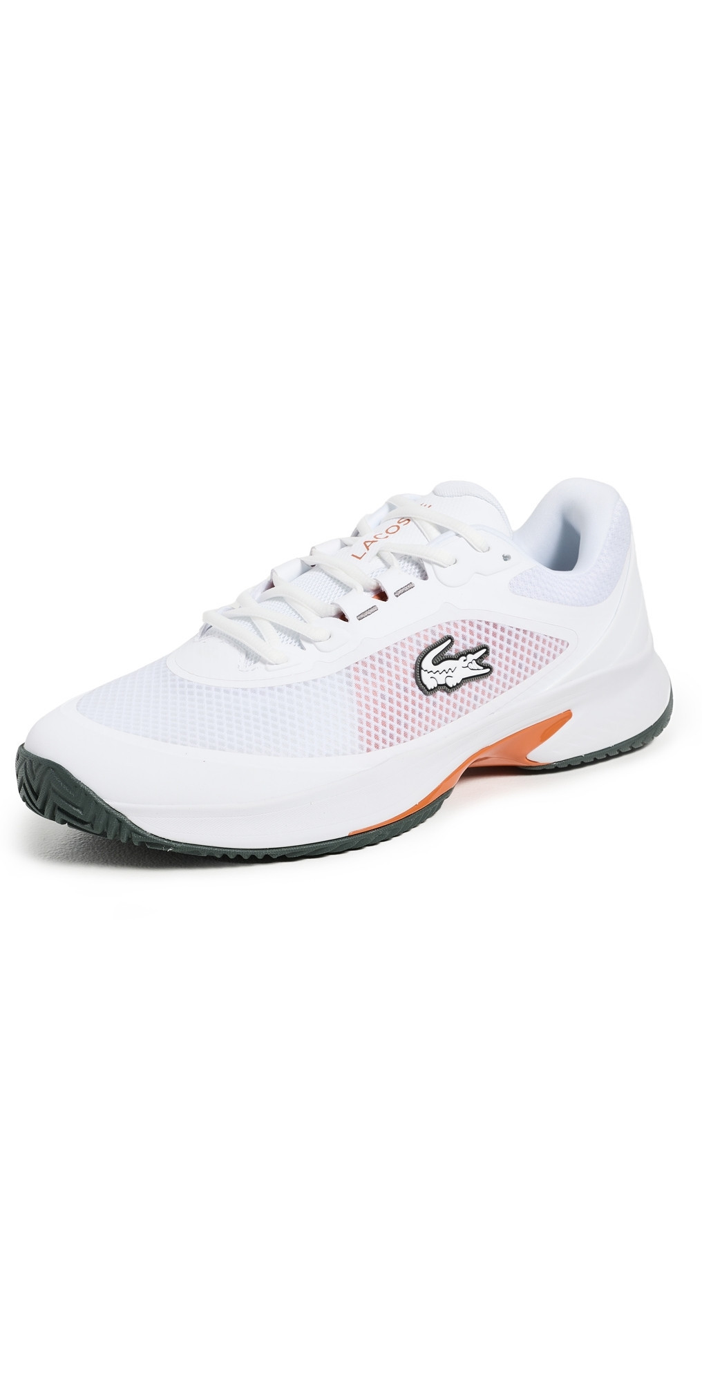Lacoste Tech Point Tennis Sneakers White/Org 9.5 | Shopbop