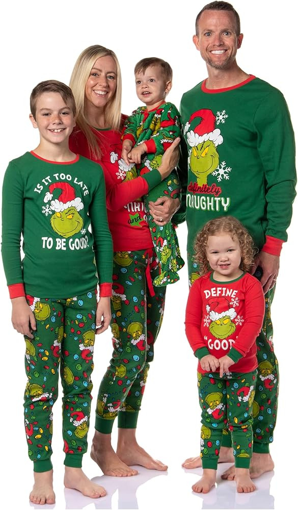 Dr. Seuss How GRINCH Stole Christmas Lights Matching Family Pajama Set | Amazon (US)