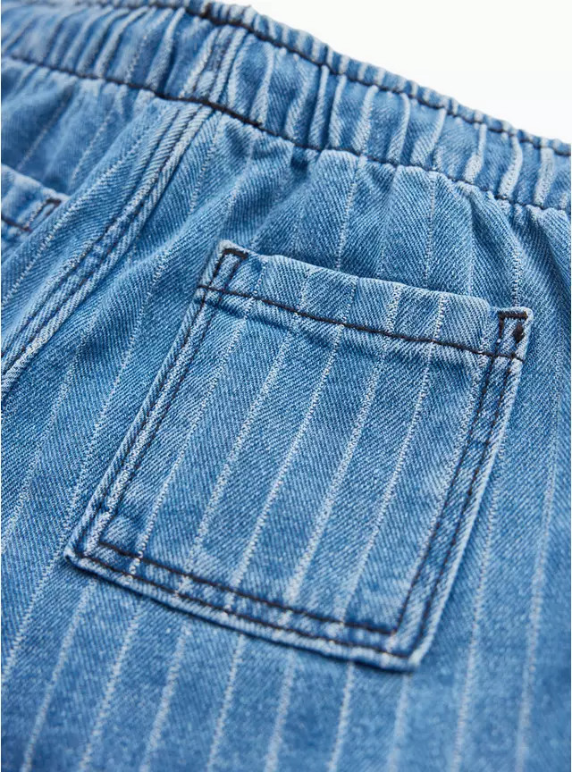 Blue Denim Bleached Stripe Shorts 6-7 years | Tu Clothing